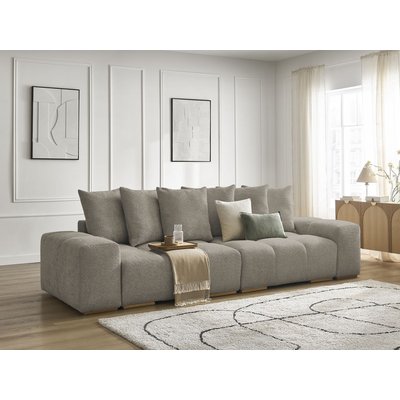 Canapé droit convertible 3 places en tissu bouclette, ANAKIN BOBOCHIC
