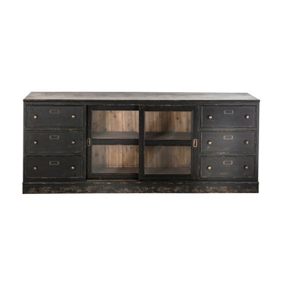 Buffet en bois massif et verre L280 cm - AMSTERDAM SIGNATURE
