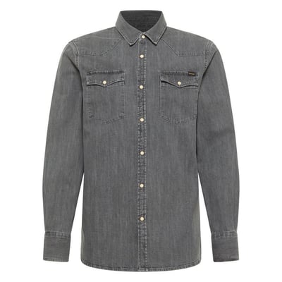 Chemise en coton anthracite avec un col chemise et poches sur la poitrine MUSTANG