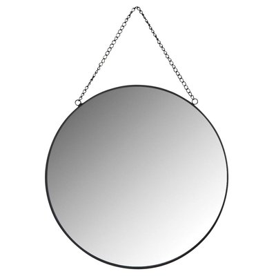 Miroir rond en métal laqué noir AUBRY GASPARD