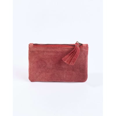 Petite pochette zippée en Suede de cuir YADAV LA FIANCÉE