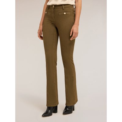 Pantalon évasé en DRILL de coton stretch teinté MOTIVI