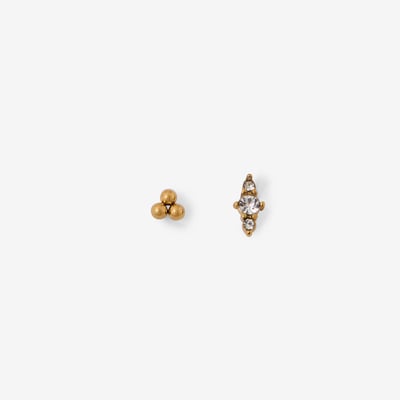 Set de 2 piercings hélix/tragus strass de zircon BALABOOSTE