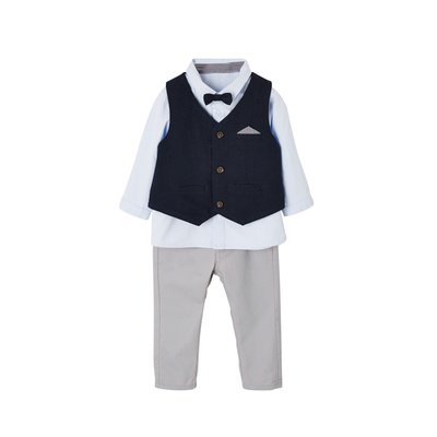 Ensemble  cérémonie gilet + chemise + noeud papillon + pantalon VERTBAUDET