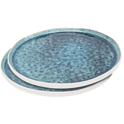 Lot de 2 assiettes plates, MUSTIQUE KARE DESIGN