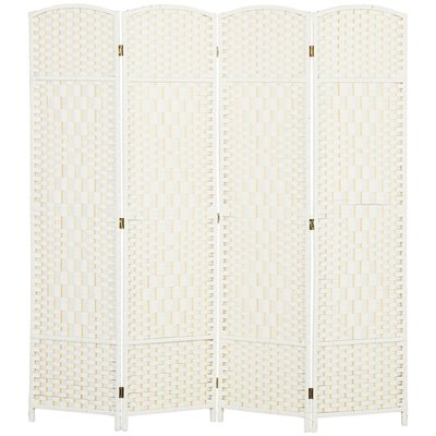 Paravent intérieur en bois 4 panneaux 180 x 180 cm séparateur de pièce pliable bois HOMCOM