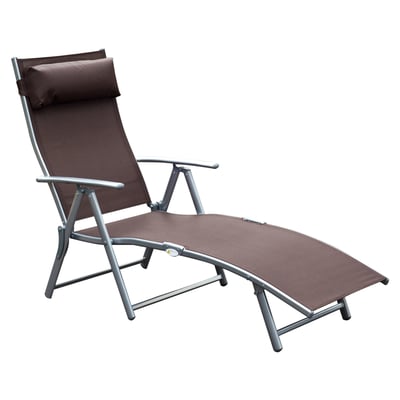 Chaise longue d'extérieur Métal Noir OUTSUNNY