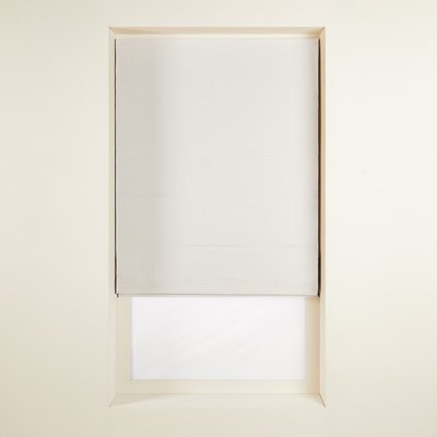 Store bateau occultant Carlina  en Lin lavé légèrement froissé Beige 60x220 cm MADURA