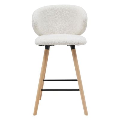 Chaise de bar tissu effet laine bouclette ZAGO