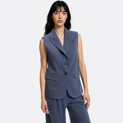Oversized Long Sleeveless Blazer LA REDOUTE COLLECTIONS