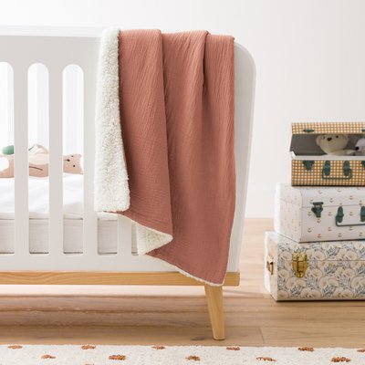 Couverture unie bébé gaze coton et sherpa Kumla LA REDOUTE INTERIEURS