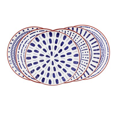 Lot de 6 grandes assiettes, SANTORIN ARTIME