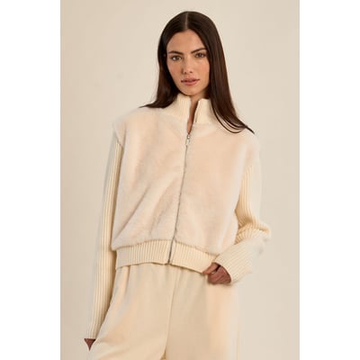 Veste à zip, bi-matière MOLLY BRACKEN