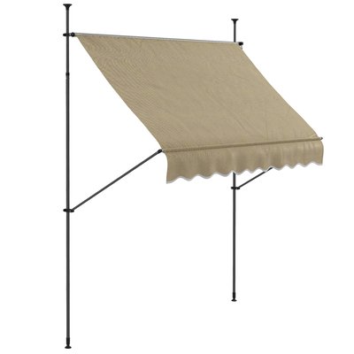 Store banne autoportant manuel rétractable réglable métal alu polyester OUTSUNNY