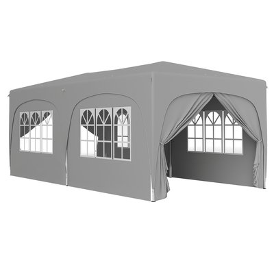 Tonnelle barnum pop up automatique 3x6 m réglable avec accessoires OUTSUNNY