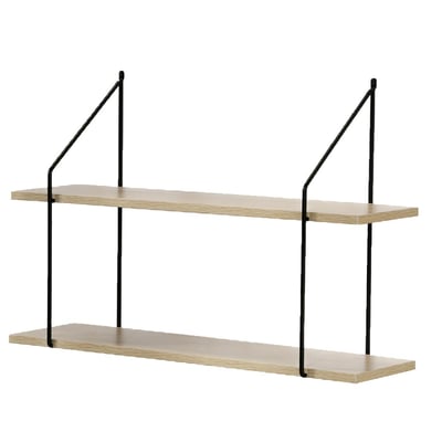 Étagère Murale 2 Niveaux décor Bois L60 cm CALICOSY