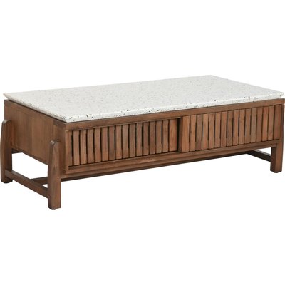 Table basse en acacia et terrazzo style oriental RECOLLECTION
