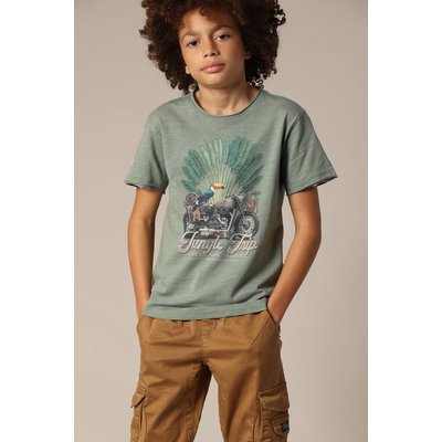 T-shirt garçon à col rond avec imprimé original sur le devant AVENTURA DEELUXE