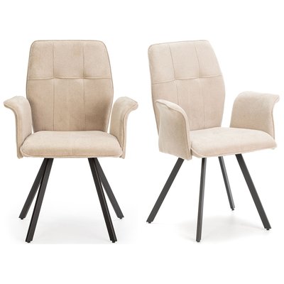 Lot de 2 fauteuils de table en tissu - ALANN HOMIFAB