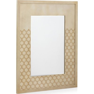 Miroir décoratif finition chêne marfil motif doré élégant RECOLLECTION