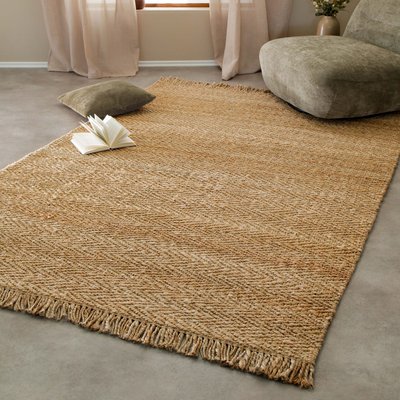 Tapis rectangulaire en jute, tressé main ,  DHURRY WECON HOME