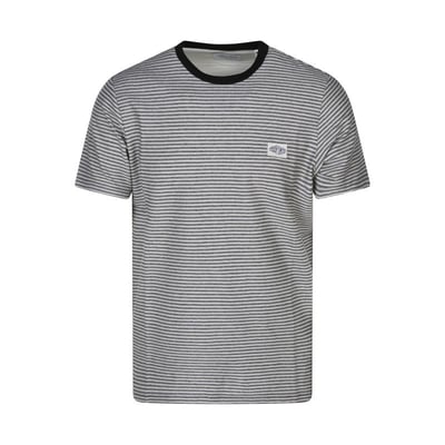 T-shirt noir et écru à coupe droite pourvu d'un col rond et de manches courtes TEDDY SMITH