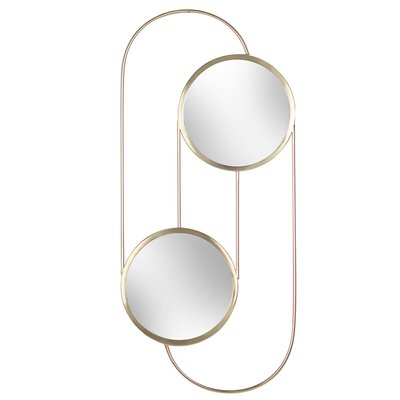 65cm Abstract Double Mirror Brass FURN.