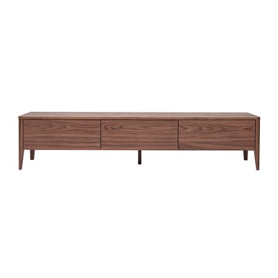 Meuble TV bois foncé noyer 3 tiroirs L180 cm BENJA MILIBOO