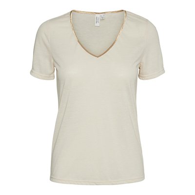 Camiseta con cuello de pico, ribete dorado VERO MODA