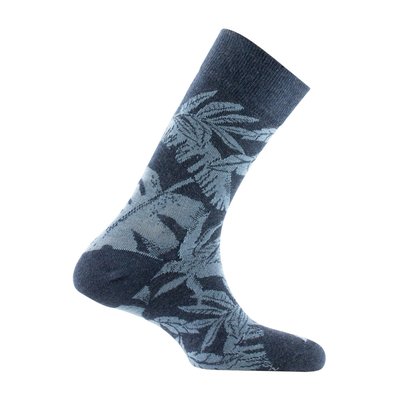 Mi-chaussettes en coton motif tropical MADE IN FRANCE KINDY