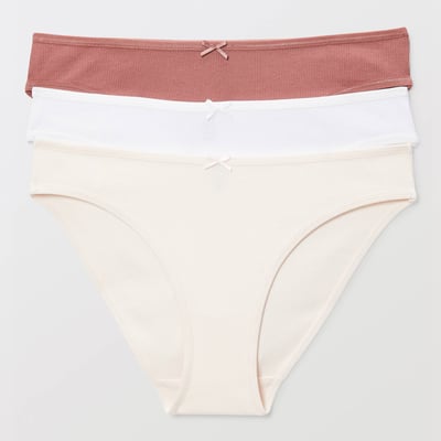 Lot de 3 culottes côtelées CAMELIA en coton BIO GOTS MONOPRIX