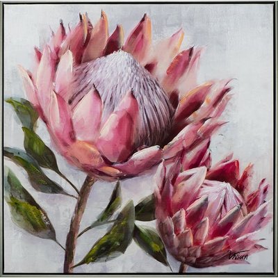 Tableau fleur rose soutenu pivoine 72,5x72,5 PIER IMPORT