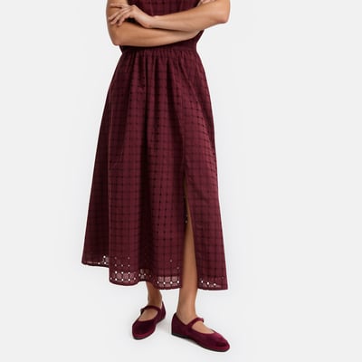 Gonna midi svasata in broderie anglaise LA REDOUTE COLLECTIONS
