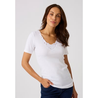 Tee-shirt MC guipure florale Essential DAMART