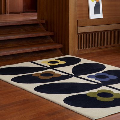 Tapis salon et chambre fait main en laine motif floral WIDROSE UN AMOUR DE TAPIS