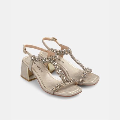 Sandales à talons avec des lanières en strass et fermeture à boucle ALMA EN PENA