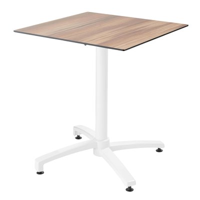 Table de jardin stratifié avec pied blanc inclinable, OPERA OVIALA