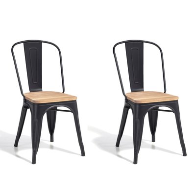 Lot de 2 chaises en métal et bois, Meet HISPANOHOGAR