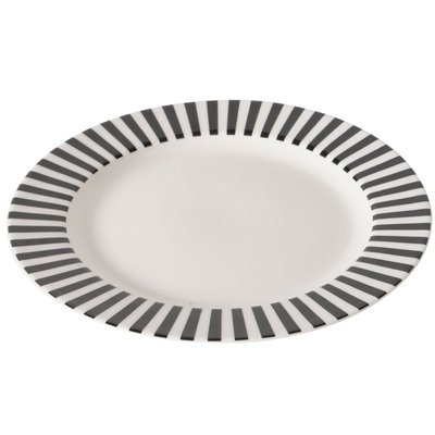 Assiette à dessert en céramique blanche et noire diamètre 20cm WADIGA