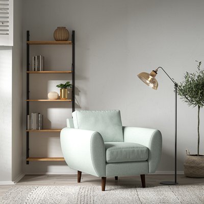 Ada Scandi Soft Brushed Armchair with Dark Wood Legs ÉDITÉ