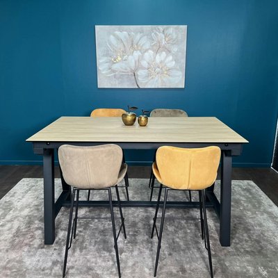 Table haute en céramique extensible effet bois 160-270 cm LOMBARDIE PIER IMPORT