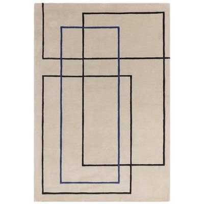 Tapis de salon moderne pure laine fait main FRAME NOVATREND