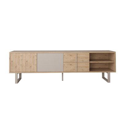 Meuble TV 2 portes, 2 tiroirs et 2 niches L180 cm - MILLAY CALICOSY