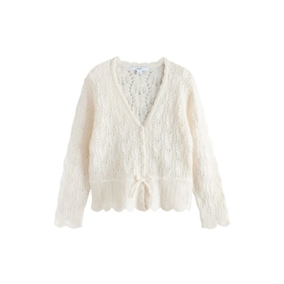 Cardigan en maille pointelle noué à la taille NEXT