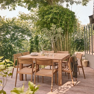 Salon de jardin en teck massif 8 personnes  MALTE BERAH GETAH