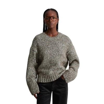 Pull en maille coupe classique en mélange de laine vierge et de laine d'alpaga MARC O’POLO DENIM