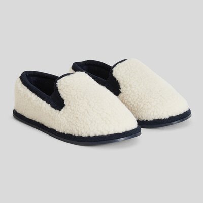 Chaussons charentaises bicolore en moumoute MONOPRIX