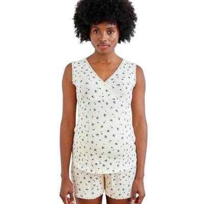 Pyjama short imprimé grossesse et allaitement en coton biologique* VERTBAUDET