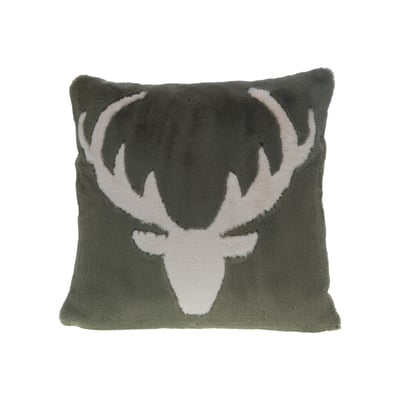 Coussin cerf Luxe kaki 50x50 cm AMADEUS