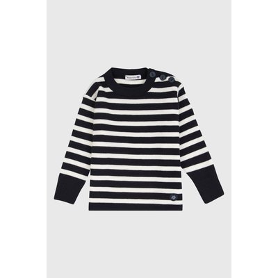 Pull Marin à boutons en laine Mérinos BRIAC KIDS ARMOR-LUX